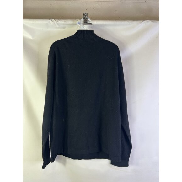 Vintage 90s Soft Cashmere Lightweight 1/2 Zip Sweater Black - Picture 5 of 7